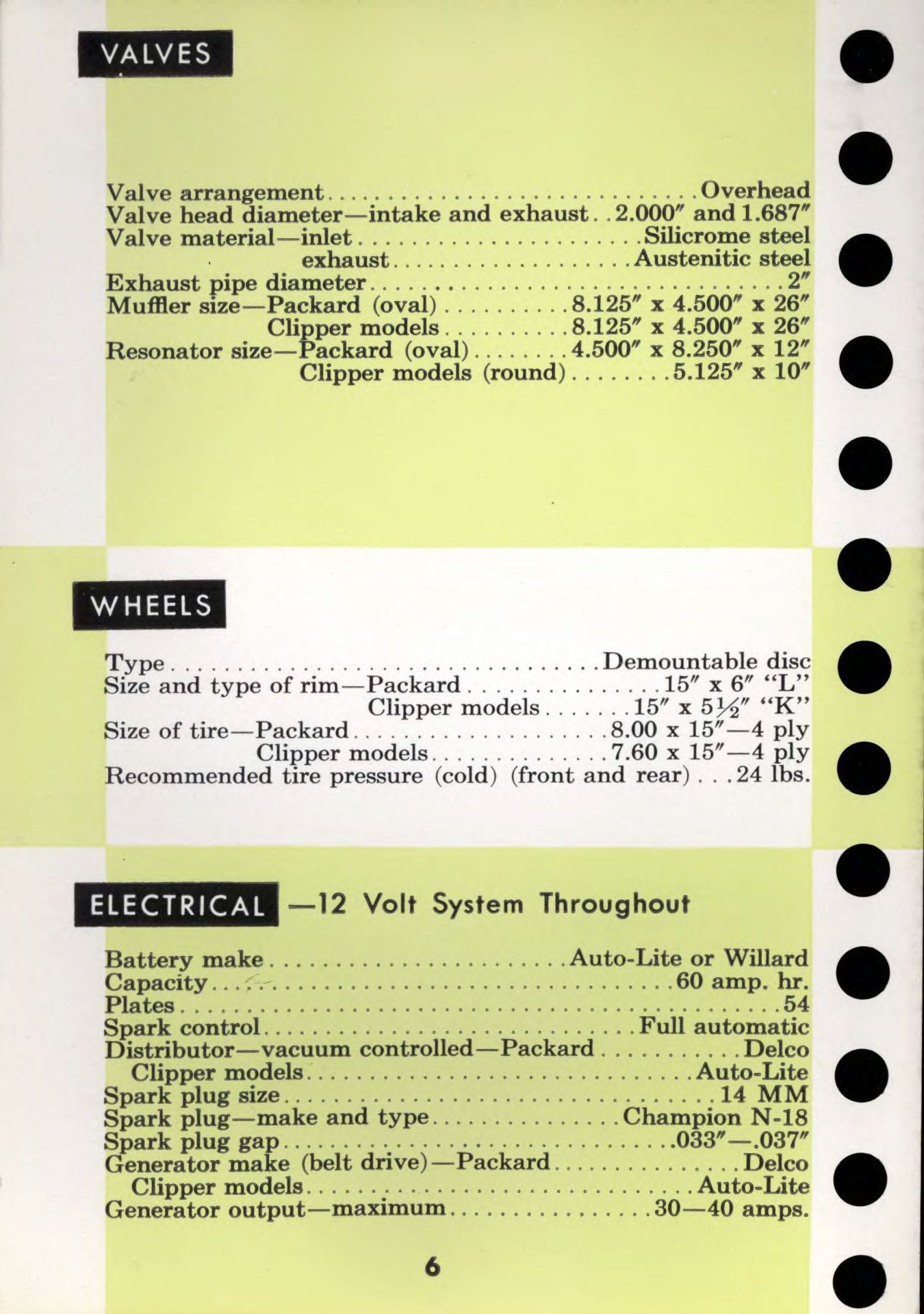 1956 Packard Data Book Page 15